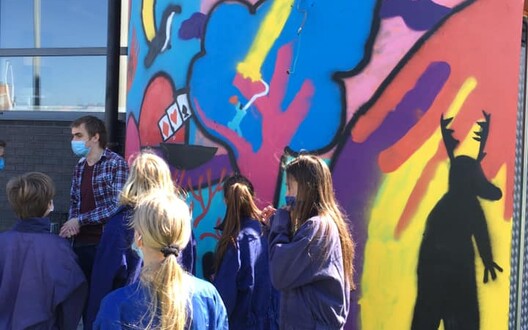 Workshop graffiti met meester Maarten