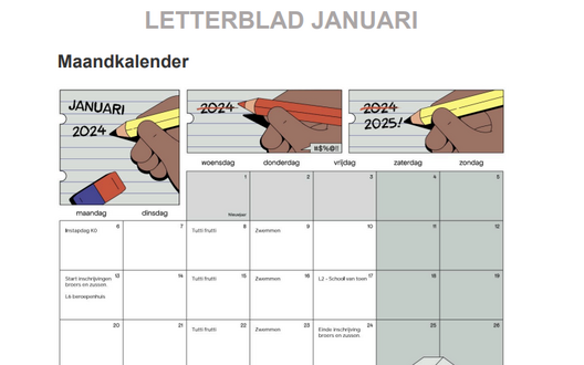 maandkalender januari 2025