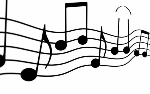 afbeelding van een notenbalk met muzieknoten