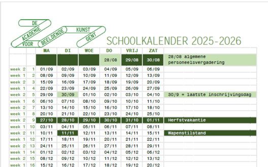 Schoolkalender 2025-2026