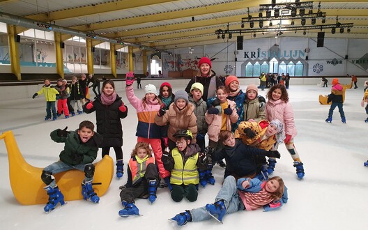 onze klas op de schaatspiste