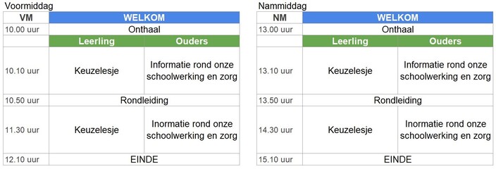 Programma opendeurdag