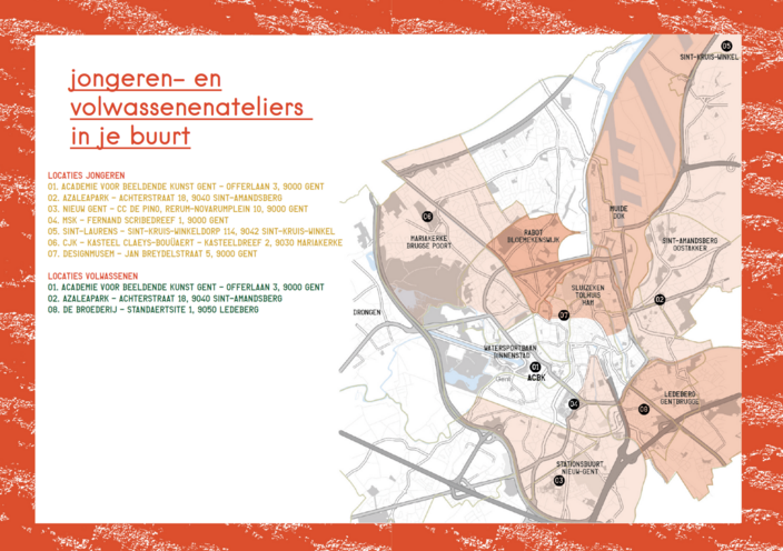 locaties ateliers jongeren en volwassenen