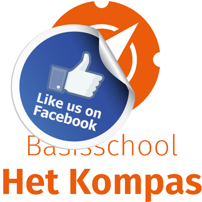 logo Kompas met Facebook Like me button
