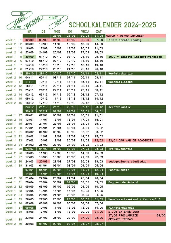 Schoolkalender 24-25